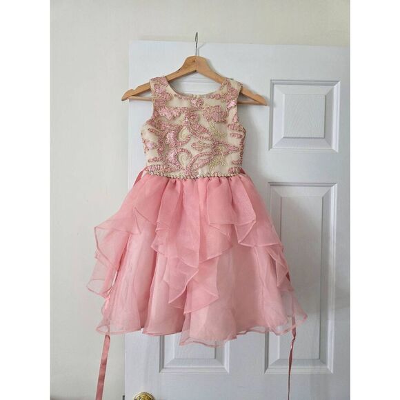 Rare Edition Girls Pink Blush Dress 8 - Picture 1 of 11